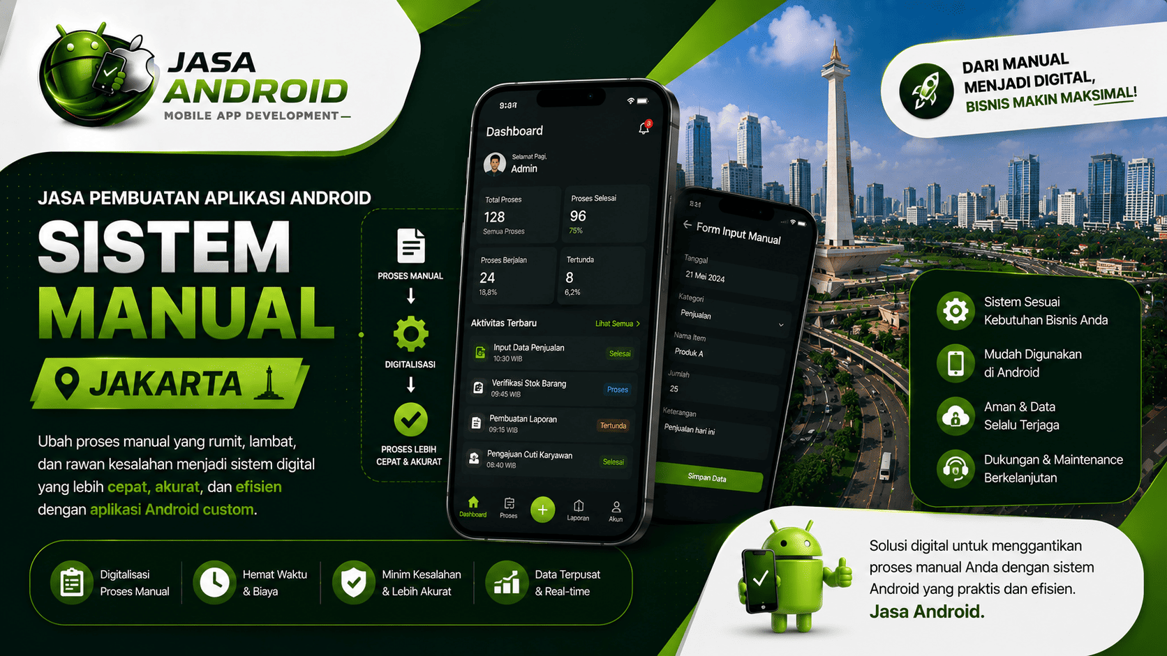 Jasa Pembuatan Aplikasi Android Sistem Manual Jakarta: Solusi Otomatisasi Bisnis Modern untuk Operasional Lebih Cepat